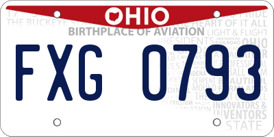 OH license plate FXG0793