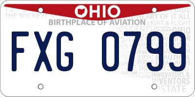 OH license plate FXG0799