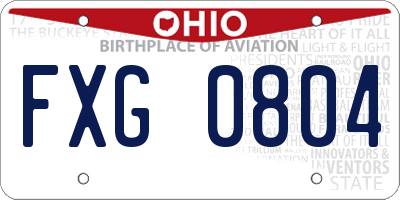 OH license plate FXG0804