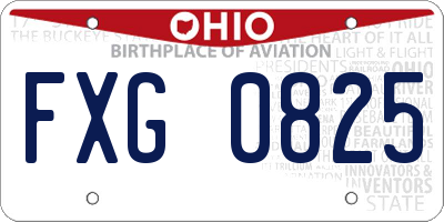 OH license plate FXG0825