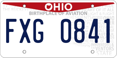 OH license plate FXG0841