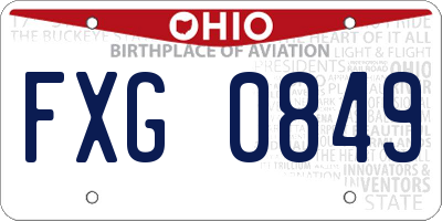 OH license plate FXG0849