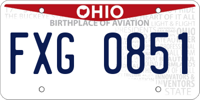 OH license plate FXG0851