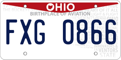 OH license plate FXG0866