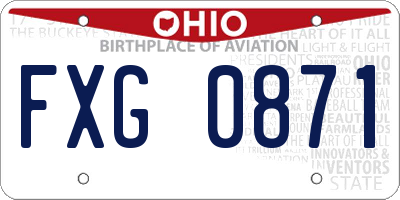 OH license plate FXG0871