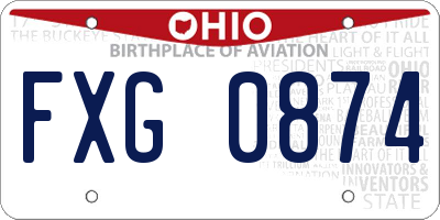 OH license plate FXG0874