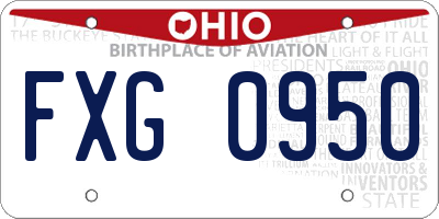 OH license plate FXG0950