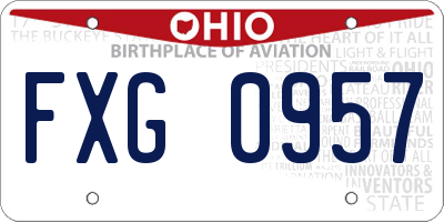 OH license plate FXG0957