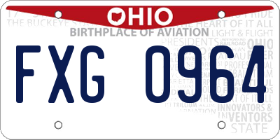 OH license plate FXG0964