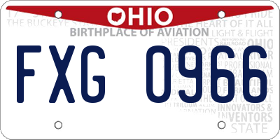 OH license plate FXG0966
