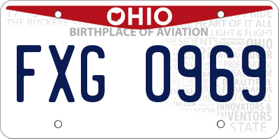 OH license plate FXG0969
