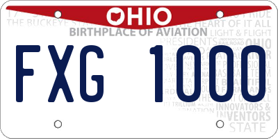 OH license plate FXG1000