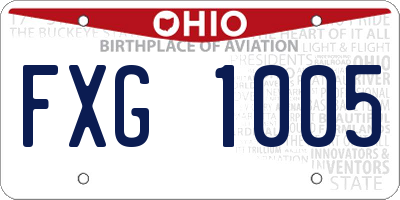 OH license plate FXG1005