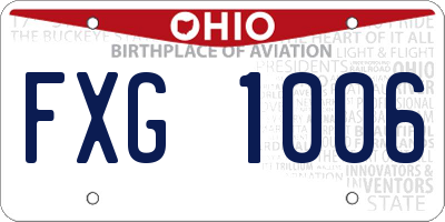 OH license plate FXG1006