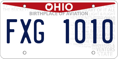 OH license plate FXG1010