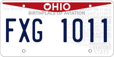 OH license plate FXG1011