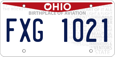 OH license plate FXG1021