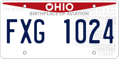 OH license plate FXG1024