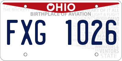 OH license plate FXG1026