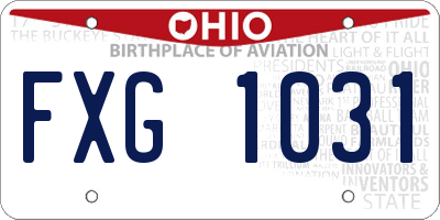 OH license plate FXG1031