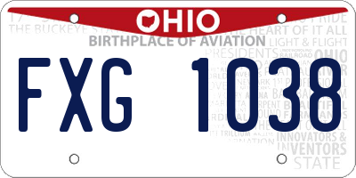 OH license plate FXG1038