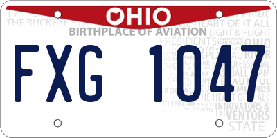 OH license plate FXG1047
