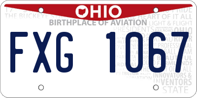 OH license plate FXG1067