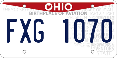 OH license plate FXG1070