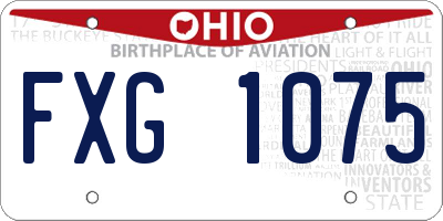 OH license plate FXG1075