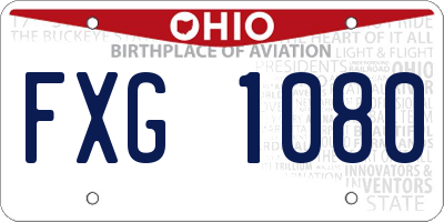 OH license plate FXG1080