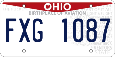 OH license plate FXG1087