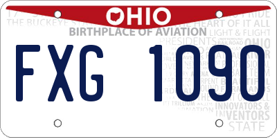 OH license plate FXG1090