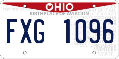 OH license plate FXG1096