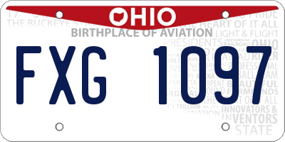 OH license plate FXG1097