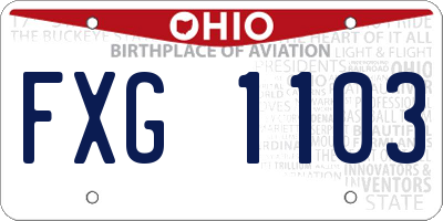 OH license plate FXG1103