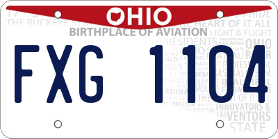 OH license plate FXG1104