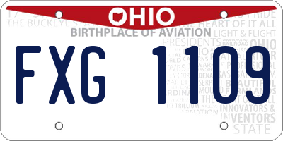 OH license plate FXG1109