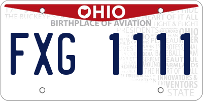 OH license plate FXG1111