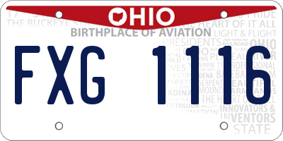 OH license plate FXG1116