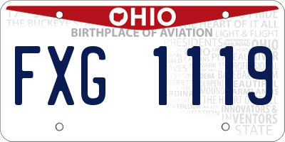 OH license plate FXG1119