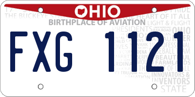 OH license plate FXG1121