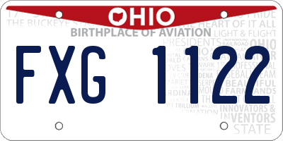 OH license plate FXG1122
