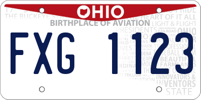 OH license plate FXG1123