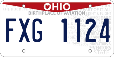 OH license plate FXG1124