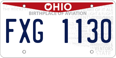 OH license plate FXG1130