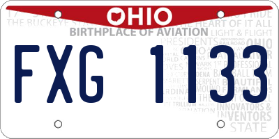 OH license plate FXG1133