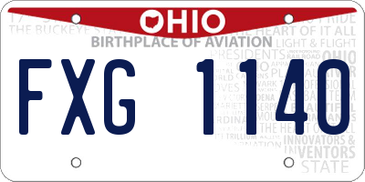 OH license plate FXG1140