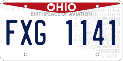 OH license plate FXG1141