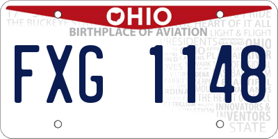 OH license plate FXG1148