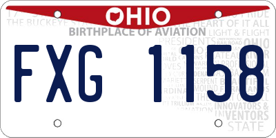 OH license plate FXG1158